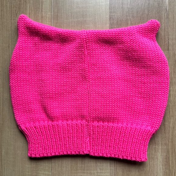 Nevertheless She Persisted hot pink Barbie core pussycat union made USA knit hat - Picture 3 of 5